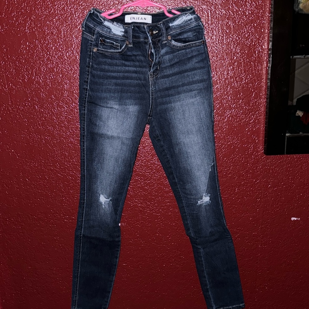 Dark Skinny Ripped Jeans